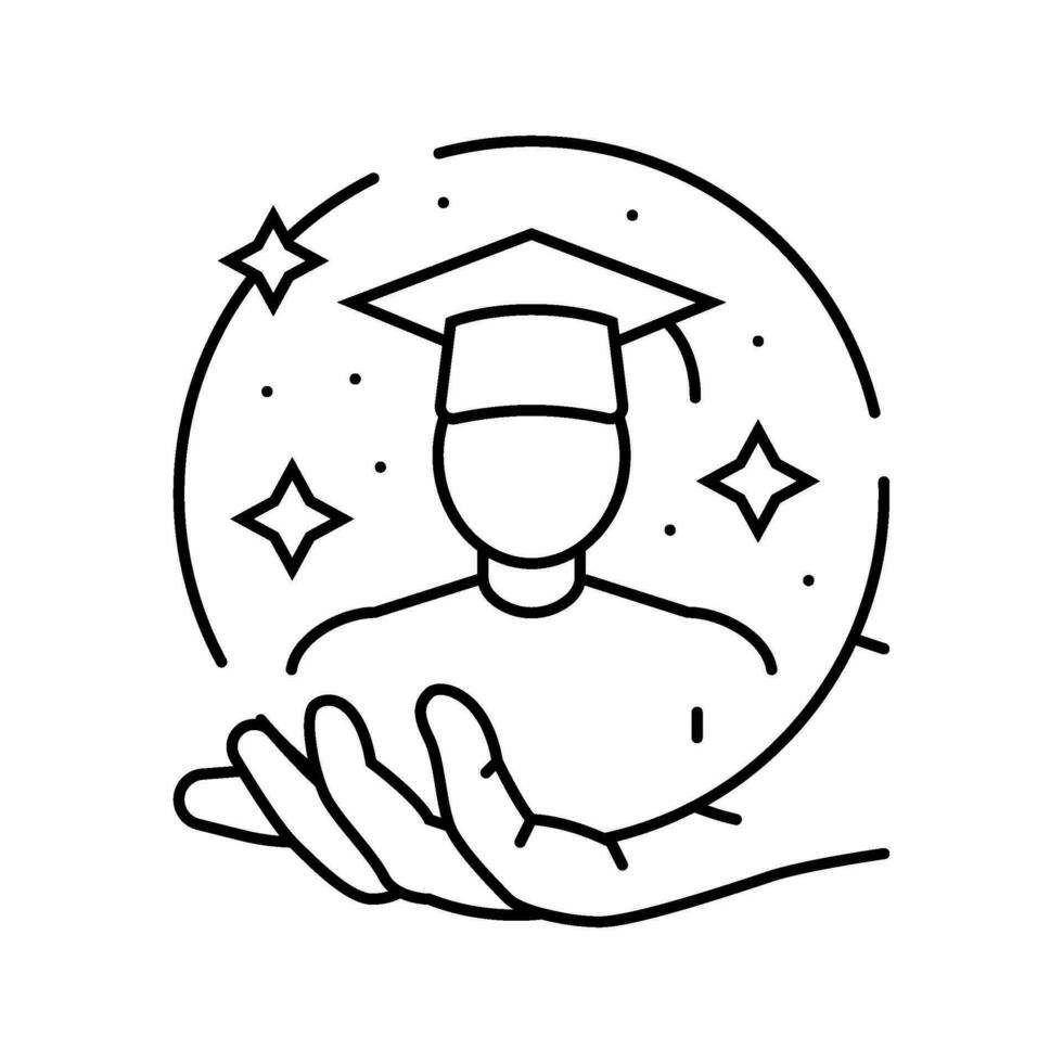 student-support-online-learning-platform-line-icon-illustration-vector